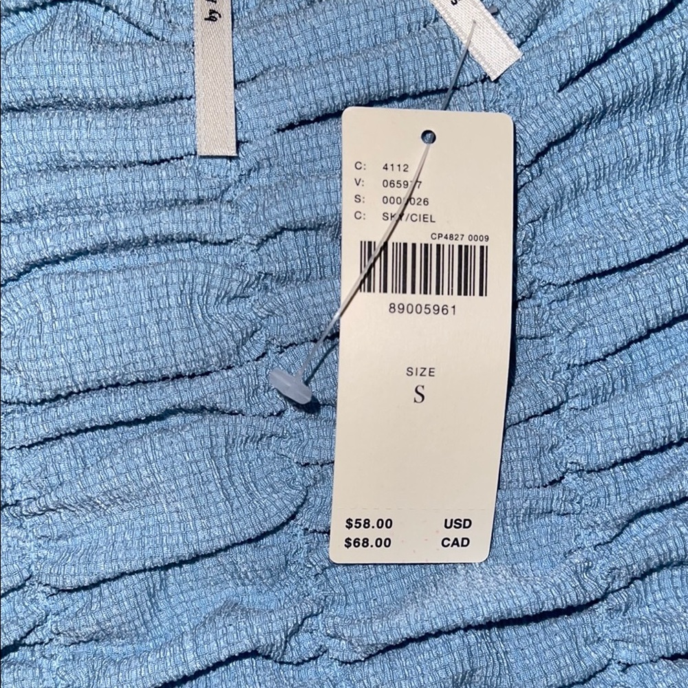 Anthropologie Blue Top with Ruched Fabric and Relaxed Fit - Picture 4 of 4